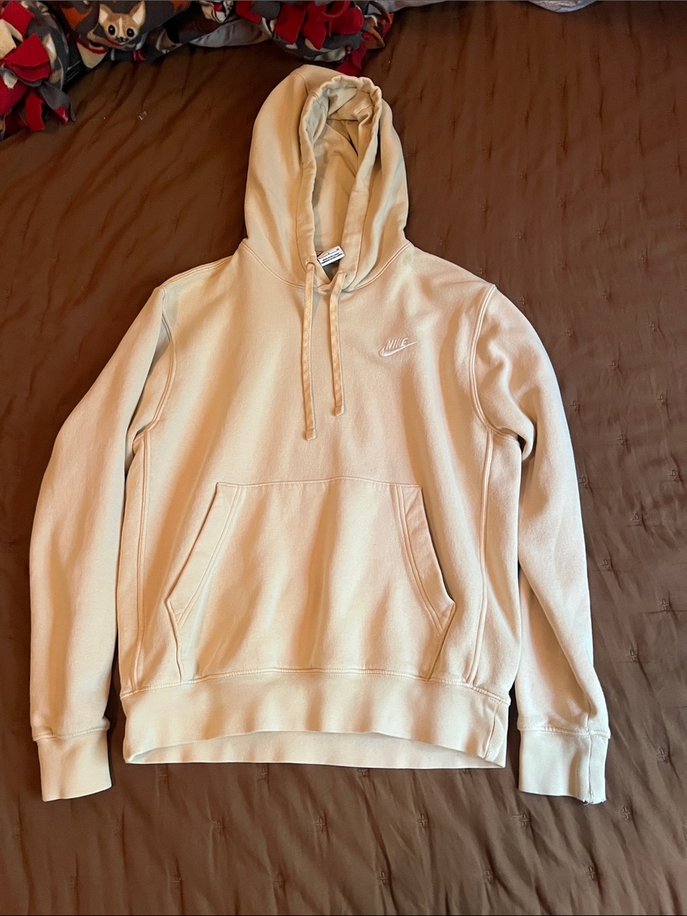 Nike Cream Pullover Hoodie with Embroidered Swoosh